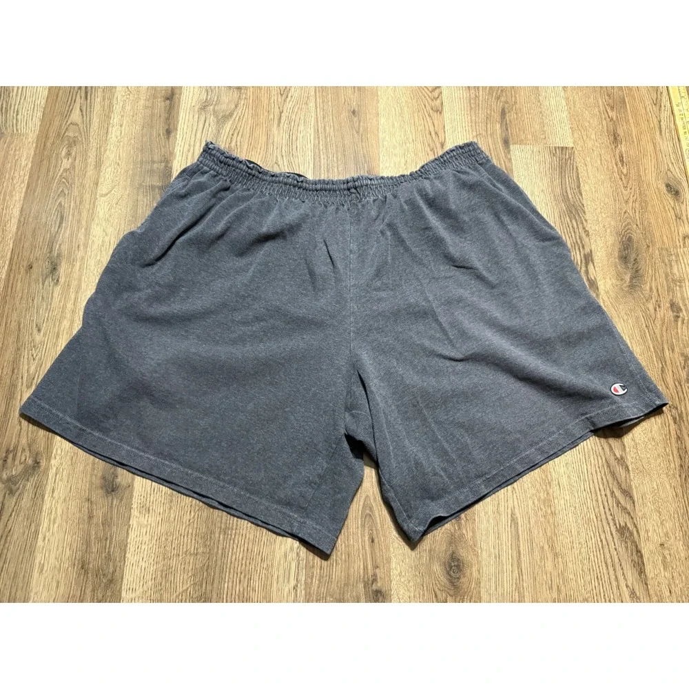 Champion Shorts Mens 2XL Gray Adult Gym Jersey Cotton Athletic Lounge Excellent